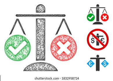 Mesh truth decision polygonal web 2d vector illustration. Model is based on truth decision flat icon. Triangle mesh forms abstract truth decision flat carcass.