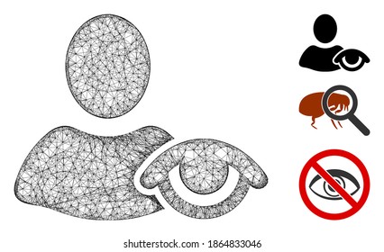 Mesh view polygonal web symbol vector illustration. Carcass model is based on view flat icon. Triangle mesh forms abstract view flat carcass.