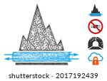 Mesh VPN tunnel web icon vector illustration. Model is based on VPN tunnel flat icon. Network forms abstract VPN tunnel flat model. Wire frame flat line network isolated on a white background.
