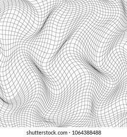 Mesh warp texture isolated on white background. Distort and deformation net. Vector illustration