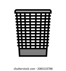 mesh wastebasket trash color icon vector. mesh wastebasket trash sign. isolated symbol illustration