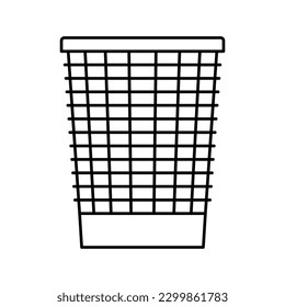 mesh wastebasket trash line icon vector. mesh wastebasket trash sign. isolated contour symbol black illustration