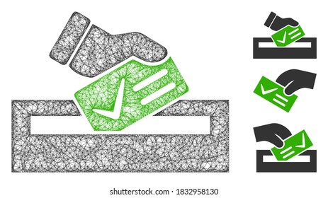 Mesh your vote polygonal web icon vector illustration. Abstraction is based on your vote flat icon. Triangle mesh forms abstract your vote flat carcass.