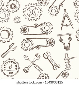 Meshanism icon set Hand drawn vector illustration isolated on white background.