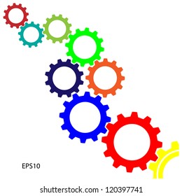 meshing  gear on white background,industrial driving,vector