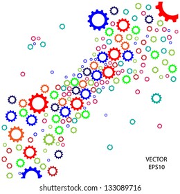 Meshing gear on white background,industrial driving,vector