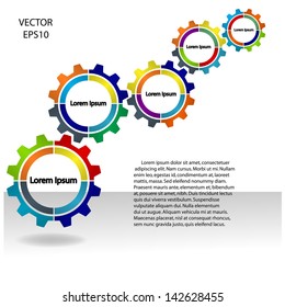 meshing gear on white background,industrial driving,vector