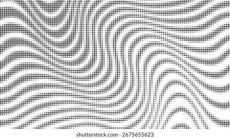 A mesmerizing abstract backdrop showcases wavy lines composed of varying-sized gray dots over a crisp white background, forming a visually engaging textured pattern