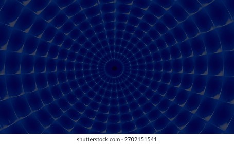 A mesmerizing abstract background featuring a dark blue tunnel with a geometric pattern, creating an optical illusion. Perfect for modern and futuristic designs.