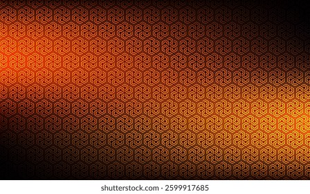 Mesmerizing abstract background showcasing intricate geometric patterns with warm orange and dark gradient transitions, perfect for modern graphic design projects and artistic visualizations