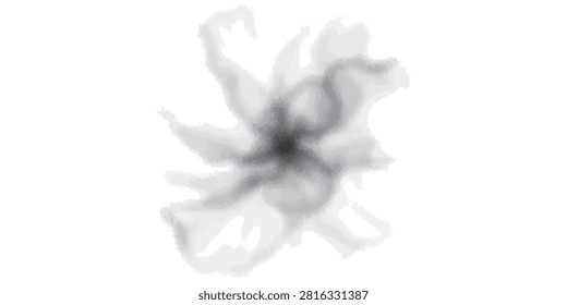 A mesmerizing abstract black and white ink swirl gracefully expanding in clear water, creating an ethereal and dynamic visual effect.