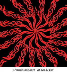 A mesmerizing abstract design featuring a dynamic spiral of flames twisting outward. This high-energy, fiery swirl creates a sense of movement and depth, making it ideal for backgrounds