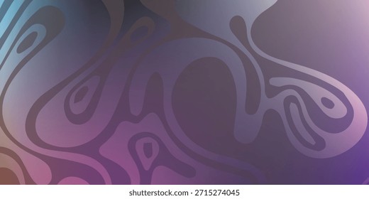 Un fascinante diseño abstracto con líneas orgánicas y fluidas y patrones de remolinos, representados en un suave gradiente de tonos púrpura, azul y rosa sutil, creando una sensación de movimiento y profundidad.