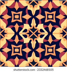 Mesmerizing abstract design with vibrant red, yellow, and black colors. Its psychedelic fractal pattern exhibits captivating rotational symmetry.