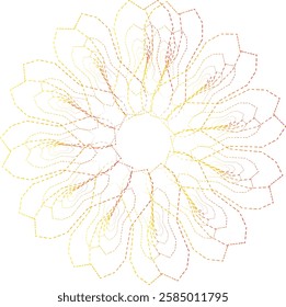A mesmerizing abstract flower with petals formed by dynamic zig-zag strokes.Illustration vector design.White background.