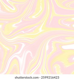 A mesmerizing abstract marble texture in soft pastel hues of pink, yellow, and white.