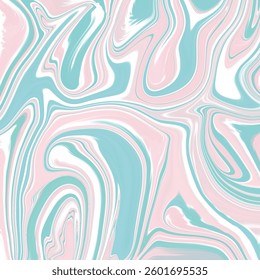 A mesmerizing abstract marble texture with soft pastel shades of pink, turquoise, and white.