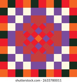 Mesmerizing Abstract Pastel Spiral with Distorted Checkerboard Geometry