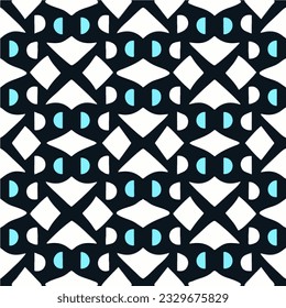 Mesmerizing black and white fabric pattern adorned with blue dots, creating a delightful repeating pattern reminiscent of aizome.