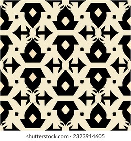 Das faszinierende geometrische Schwarz-Weiß-Design mit aufwändigen Details, erinnert an das Kunstdeko und weist ein orangefarbenes Damast-Muster auf, schafft zeitlose und anspruchsvolle Anziehungskraft.