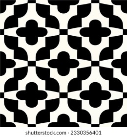 Mesmerizing black and white image displaying a timeless damask pattern with intricate details, reminiscent of patterned tilework, creating an alluring and symmetrical design.