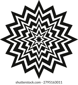 Mesmerizing black white mandala design with bold geometric symmetry