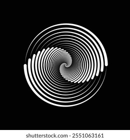 Mesmerizing Black And White Spiral Optical Illusion Design. A captivating black and white spiral optical illusion that creates a hypnotic and mesmerizing effect.