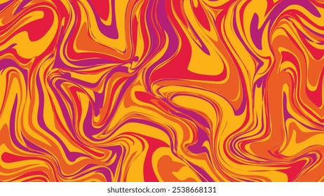 A mesmerizing blend of red, orange, and purple waves, this design evokes a psychedelic and warm atmosphere.