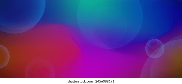 A mesmerizing blend of vibrant, glowing colors and soft bubbles, vector background