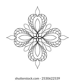 Mesmerizing  Blossoms coloring book mandala page  . Easy Mandala Coloring Book Pages for Adults to Relax, Experiences Give Relief. Resizeable Vector File