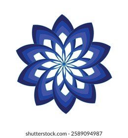 Mesmerizing Blue Geometric Flower Pattern.