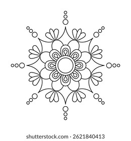 Mesmerizing Bohemian Energy Mandala in Black and White Coloring Book Page