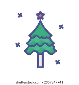 Mesmerizing Christmas Trees Filled Outline Icon