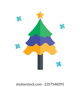 Mesmerizing Christmas Trees Flat Icon