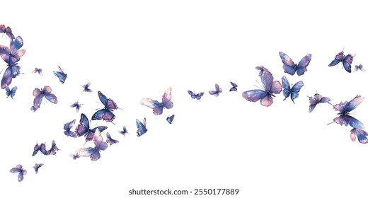 A mesmerizing collection of delicate,  butterflies in shades of blue and purple, ideal for elegant and artistic backgrounds. Perfect for designs that evoke beauty, grace, and tranquility.