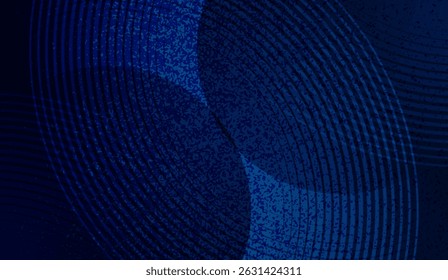 Mesmerizing Deep Blue Circular Waves: An Abstract Illustration with Textured Overlay for Modern Backgrounds, Digital Art, and Creative Graphic Design Projects