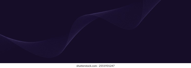 Mesmerizing Deep Blue Line Wave Design with Sleek Flowing Curves, Perfect for Elegant Digital Backgrounds, Sophisticated Art Projects, and Contemporary Graphic Design Applications