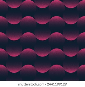 Mesmerizing Dynamic Seamless Pattern Trend Vector Noir Purple Abstract Background. Psychedelic Pink Black Half Tone Art Illustration for Textile. Loopable Graphic Abstraction Wallpaper Dotwork Texture