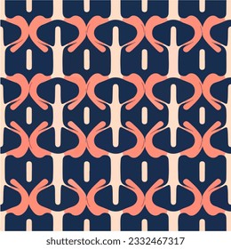 Mesmerizing fabric pattern featuring a fusion of blue and pink hues, reminiscent of melting coral in an abstract design. The seamless repetition adds to its allure.