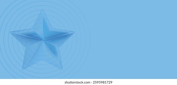 A mesmerizing geometric design featuring a large, wireframe-style five-pointed star, composed of concentric contour lines that create a sense of depth and movement