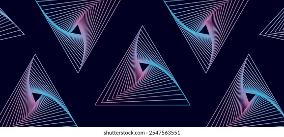 A mesmerizing geometric design featuring a series of interconnected triangles