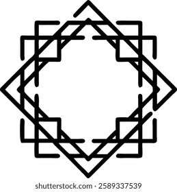 A mesmerizing geometric Islamic pattern with an interwoven square and star.