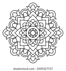 mesmerizing mandala design for coloring book, mandala art for tattoo and henna design
