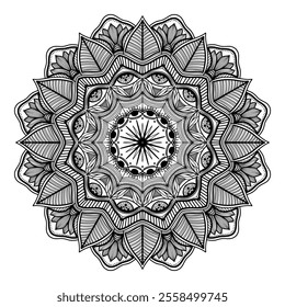 A mesmerizing mandala design features elaborate floral patterns radiating balance and serenity.