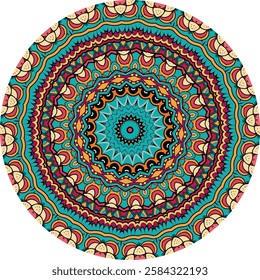 Mesmerizing Mandala with Fusion of Geometric and Abstract Floral Designs