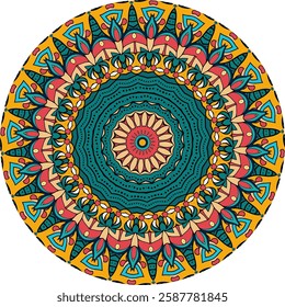 Mesmerizing Mandala with Fusion of Geometric and Abstract Floral Designs