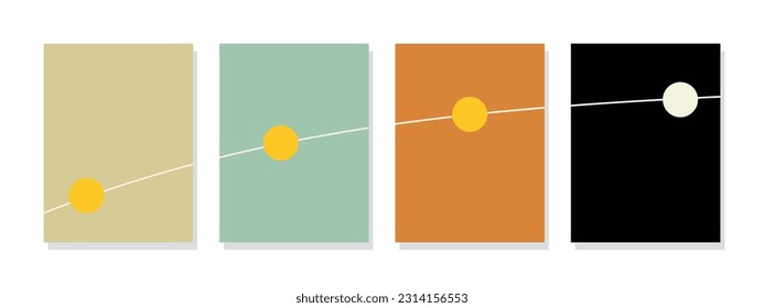 Mesmerizing minimalistic abstract digital wall art capturing the mesmerizing journey of the sun from dawn to dusk.