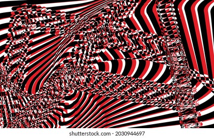 mesmerizing optical illusion red and black pattern original design