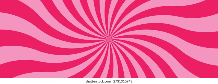 Una fascinante ilusión óptica de franjas rosas y púrpuras que irradian desde un punto central, creando un efecto visual dinámico y llamativo sobre un fondo blanco puro.