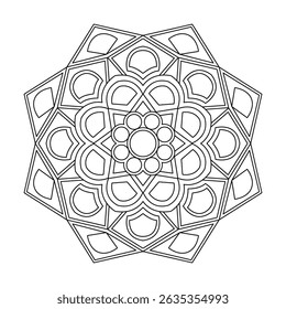Mesmerizing Persian Ornament Mandala Coloring Book Page